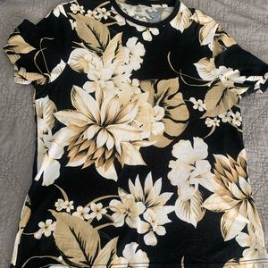 INC mens black tropical tshirt